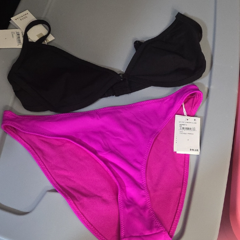 Good American Fuchsia Pink Bikin Bottom